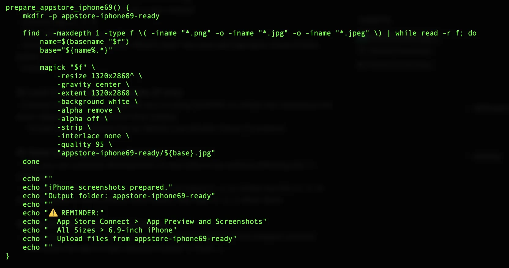 Screenshot Preparation Script